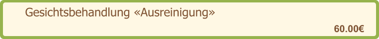Gesichtsbehandlung «Ausreinigung»   60.00€
